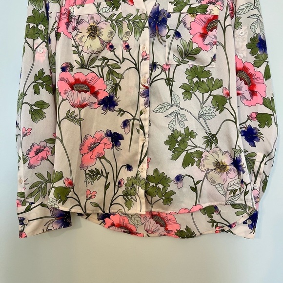 2/$30 Express - Floral Button Down Long Sleeve Blouse - Picture 4 of 7